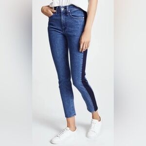 Rag & Bone “Mazie” Skinny Jeans with dark denim Stripe